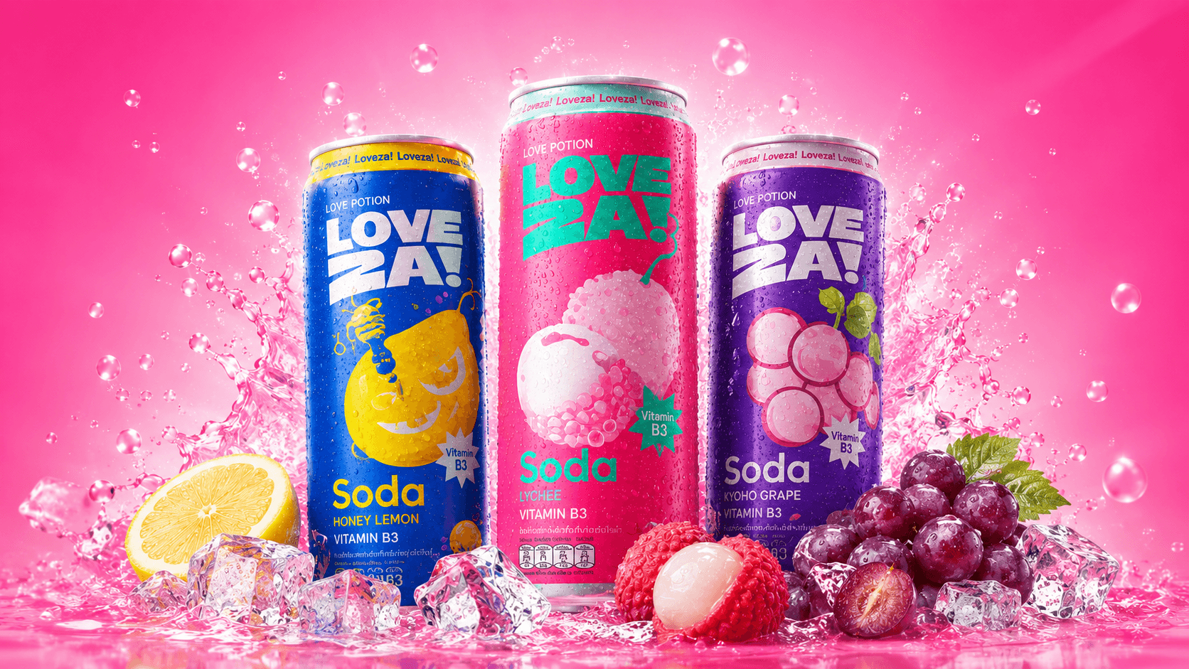 Loveza Hunt เครื่องดื่ม Loveza ทั้งสามรสชาติ